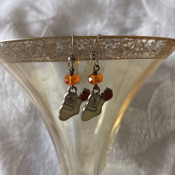 Handcrafted Small Ghost Charm Earrings - Picture 2 of 4